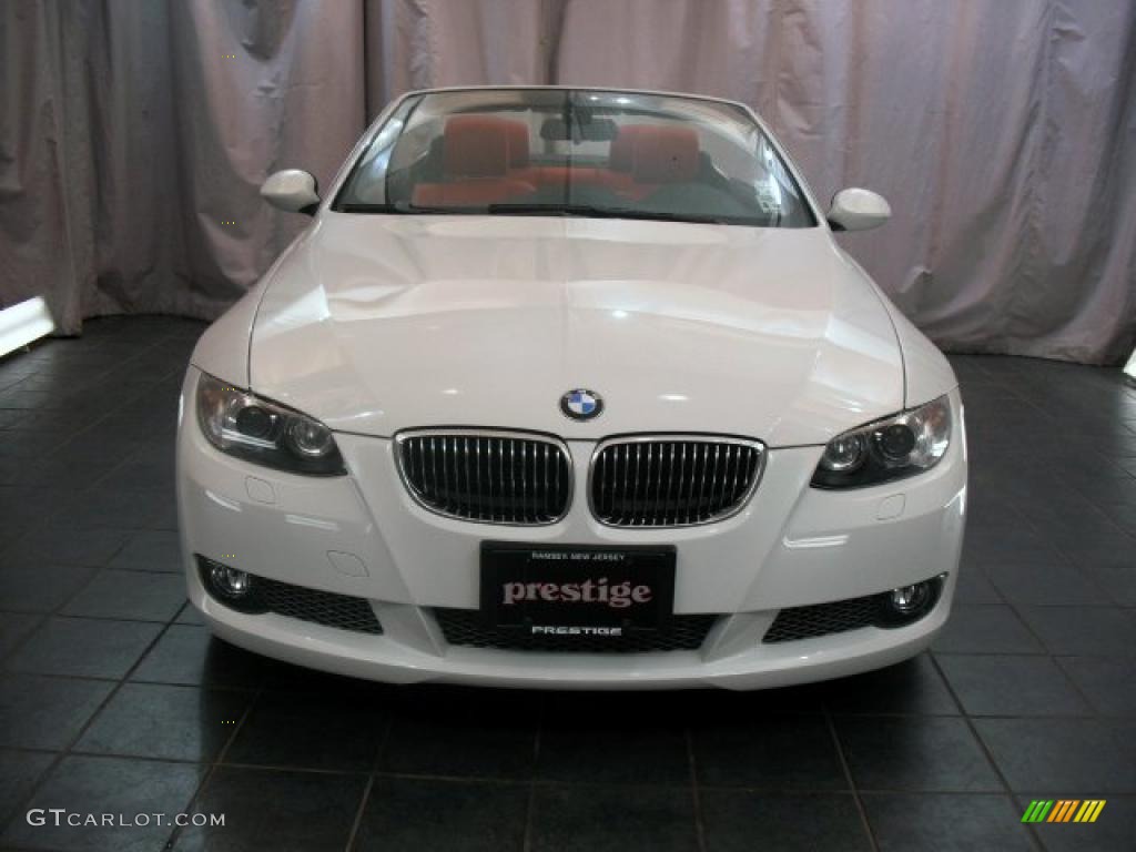 2008 3 Series 335i Convertible - Alpine White / Coral Red/Black photo #10