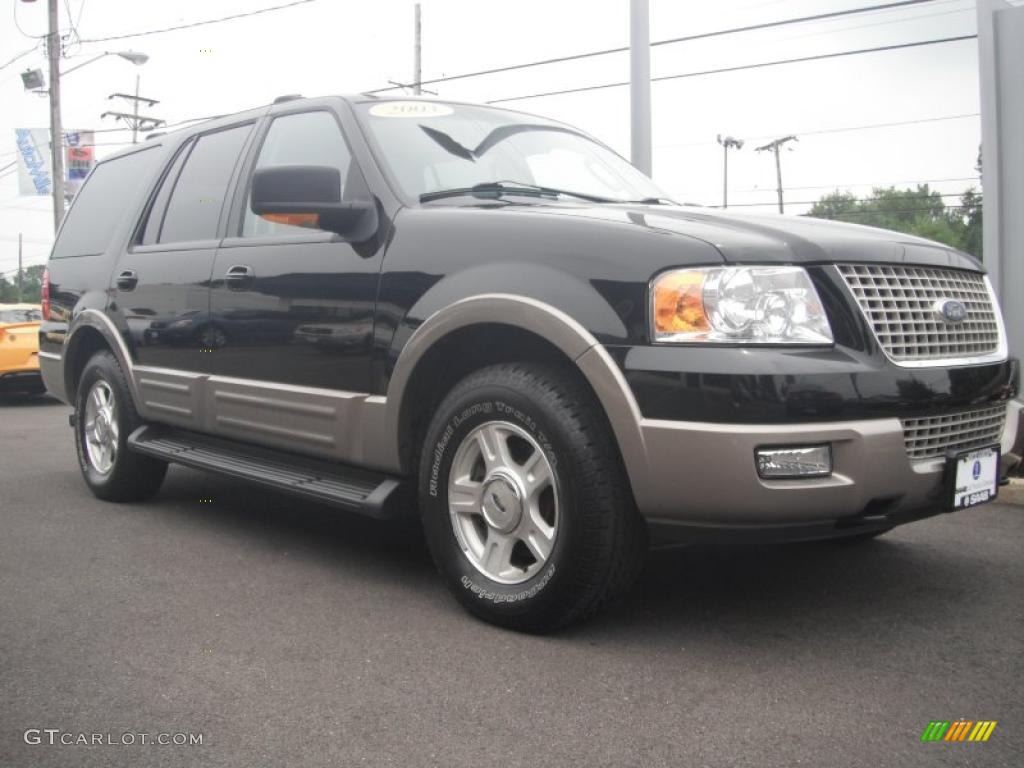 2003 Expedition Eddie Bauer 4x4 - Black Clearcoat / Medium Parchment photo #1
