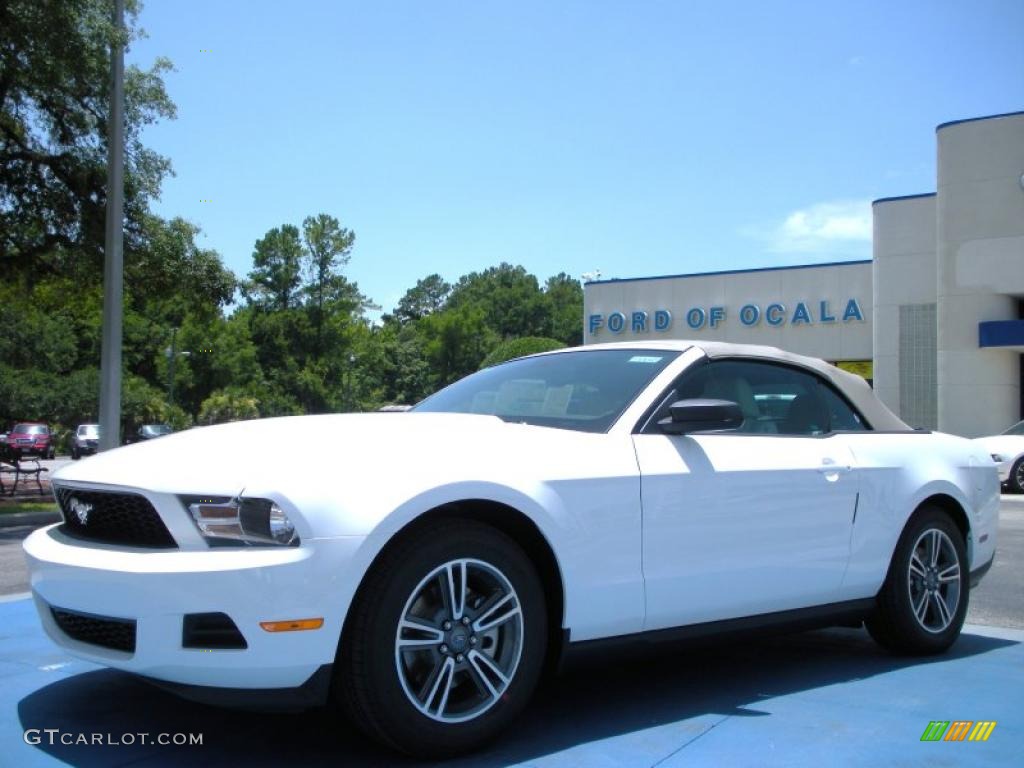 2011 Mustang V6 Premium Convertible - Performance White / Stone photo #1