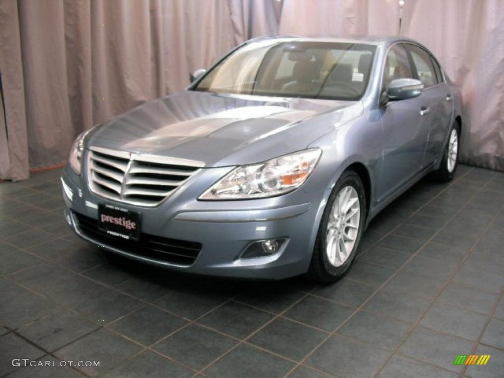 2009 Genesis 3.8 Sedan - Sterling Blue Metallic / Beige photo #1