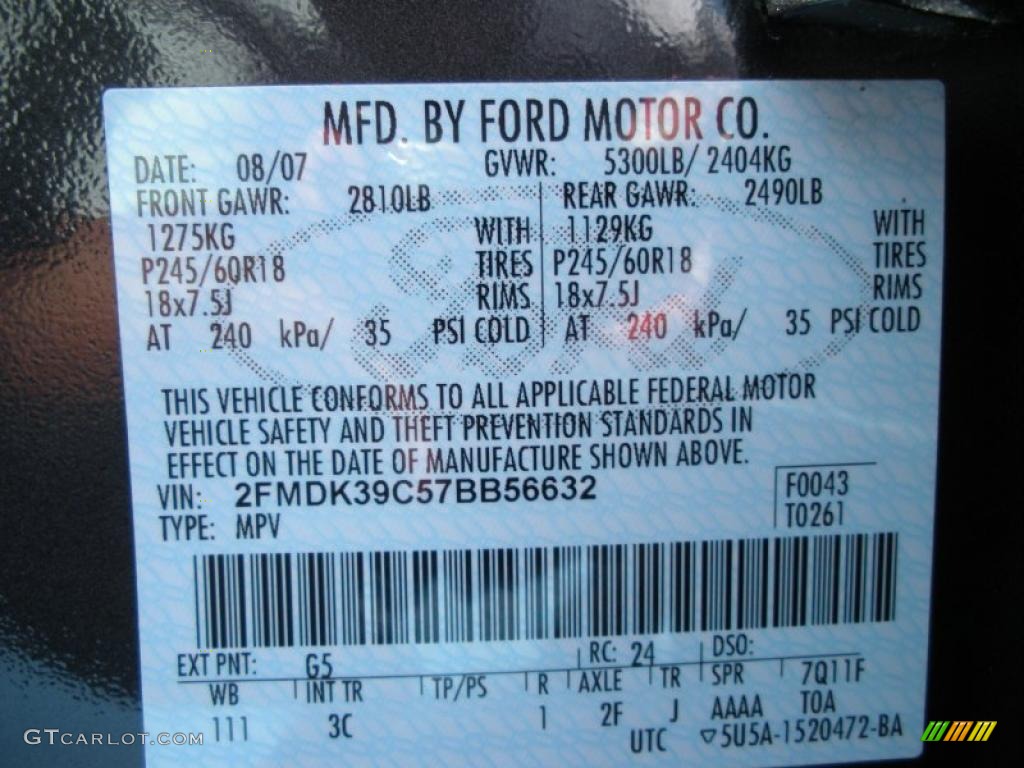 2007 Edge SEL Plus - Carbon Metallic / Camel photo #26