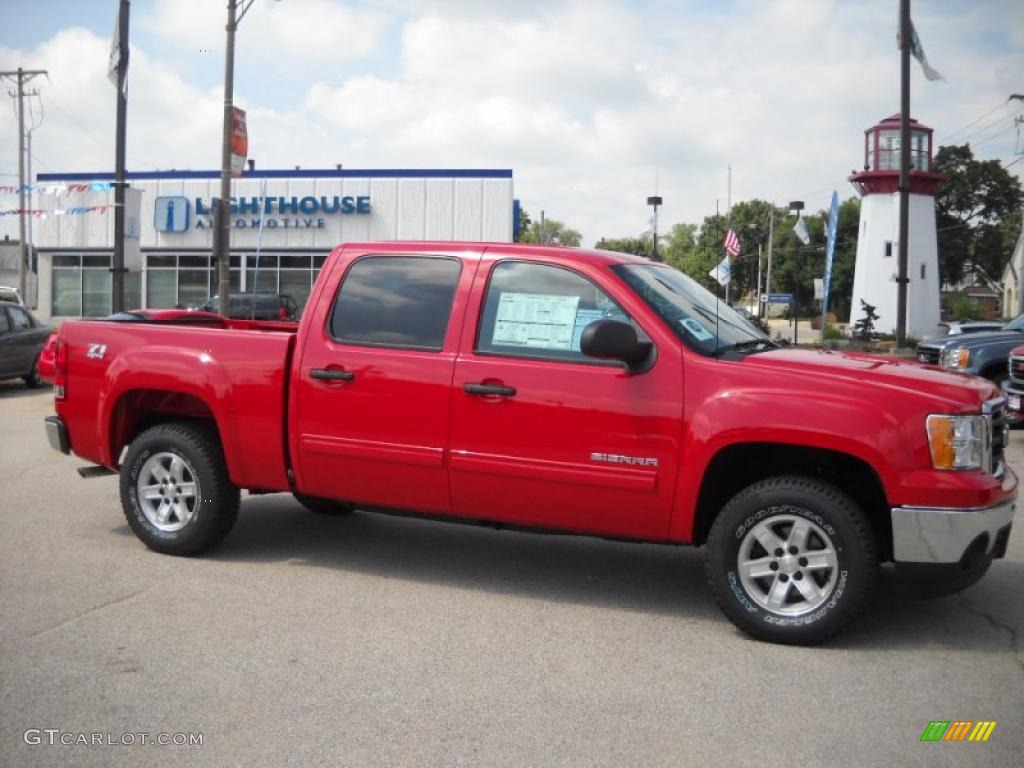 2010 Sierra 1500 SLE Crew Cab 4x4 - Fire Red / Ebony photo #1