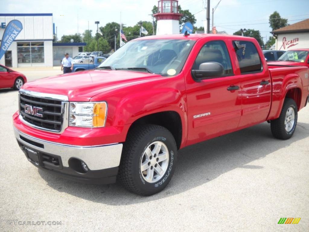 2010 Sierra 1500 SLE Crew Cab 4x4 - Fire Red / Ebony photo #2