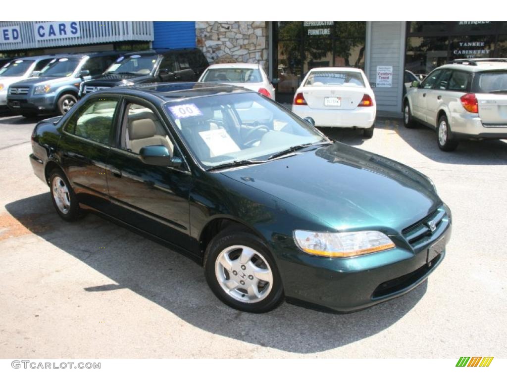 2000 Accord EX Sedan - Dark Emerald Pearl / Ivory photo #3