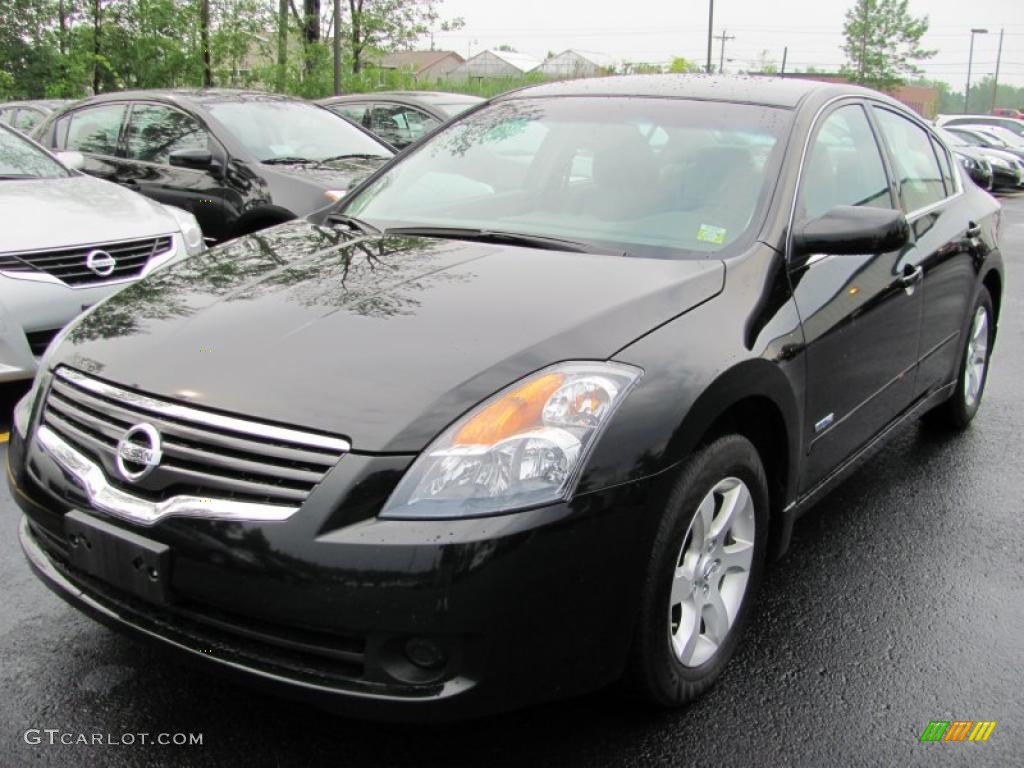 2009 Altima Hybrid - Super Black / Charcoal photo #1