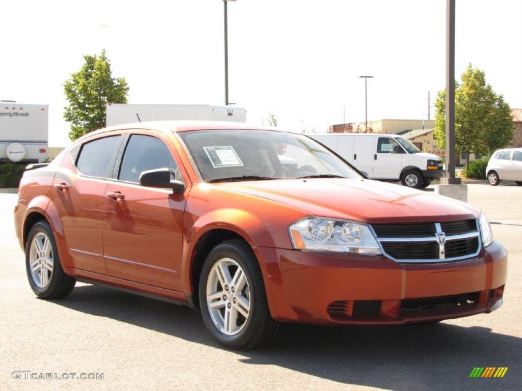 2008 Avenger SXT - Sunburst Orange Pearl / Dark Slate Gray/Light Slate Gray photo #9