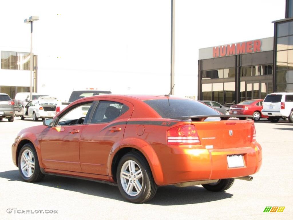 2008 Avenger SXT - Sunburst Orange Pearl / Dark Slate Gray/Light Slate Gray photo #11