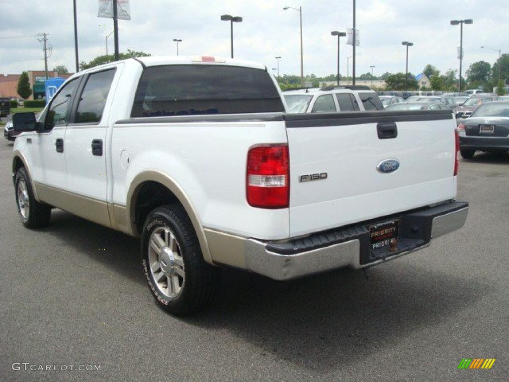 2006 F150 Lariat SuperCrew - Oxford White / Tan photo #4