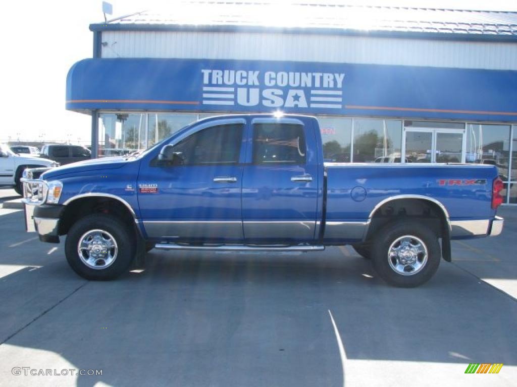 2008 Ram 2500 ST Quad Cab 4x4 - Electric Blue Pearl / Medium Slate Gray photo #1