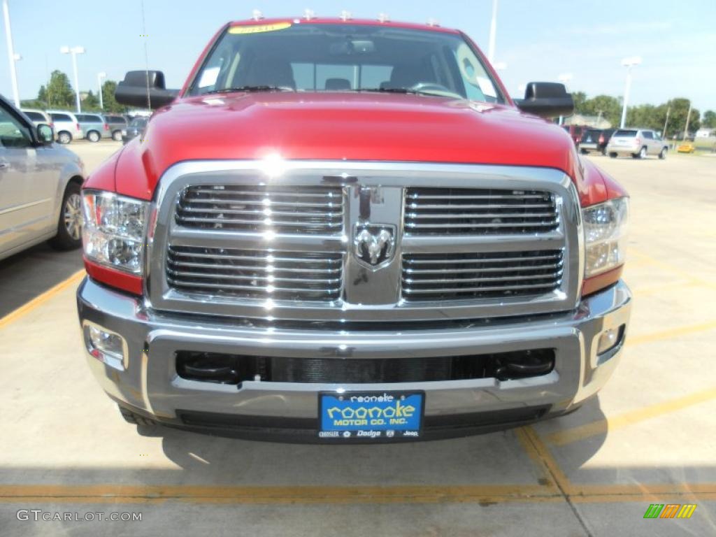 2010 Ram 3500 Big Horn Edition Crew Cab 4x4 Dually - Inferno Red Crystal Pearl / Dark Slate/Medium Graystone photo #2