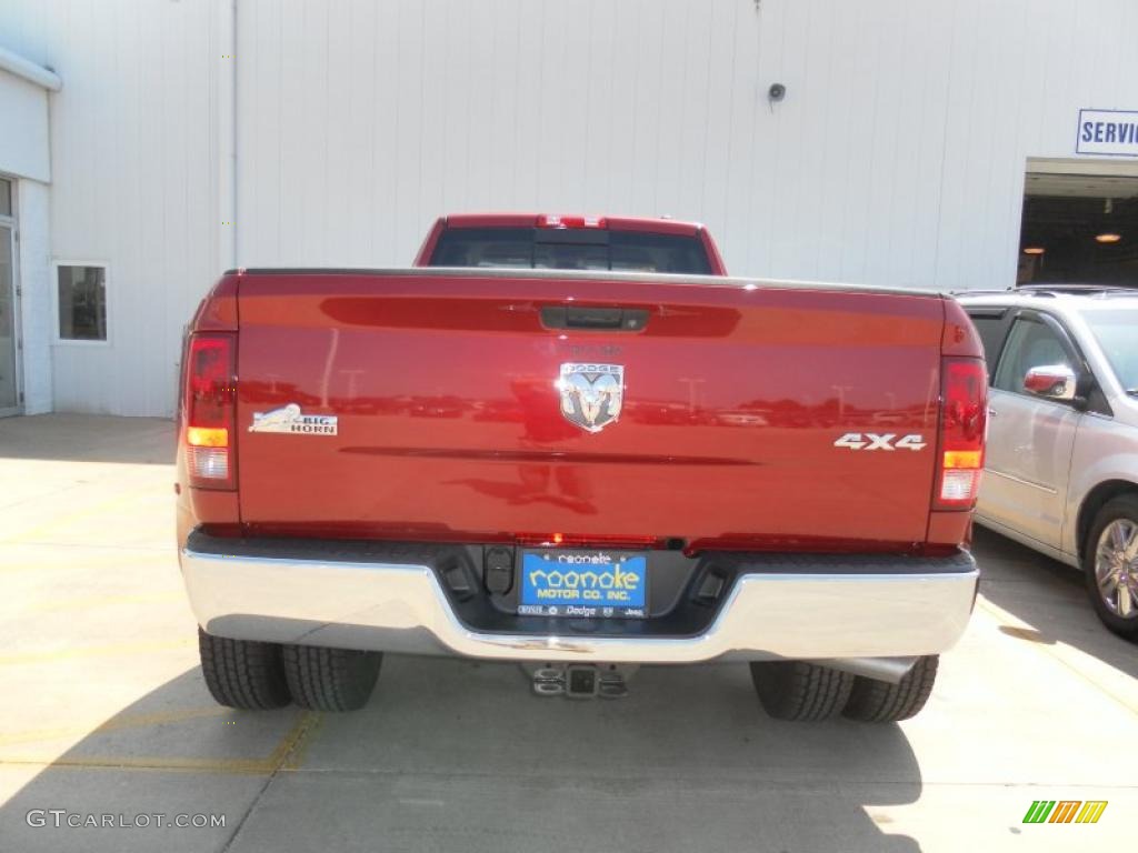 2010 Ram 3500 Big Horn Edition Crew Cab 4x4 Dually - Inferno Red Crystal Pearl / Dark Slate/Medium Graystone photo #3
