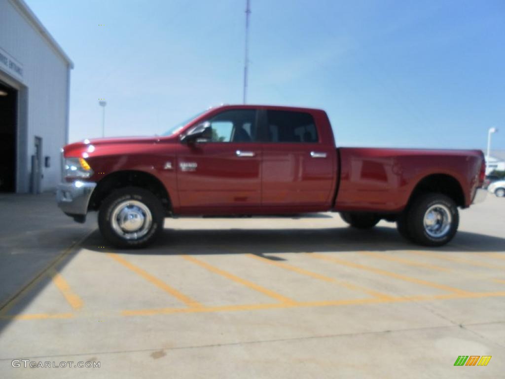 2010 Ram 3500 Big Horn Edition Crew Cab 4x4 Dually - Inferno Red Crystal Pearl / Dark Slate/Medium Graystone photo #4