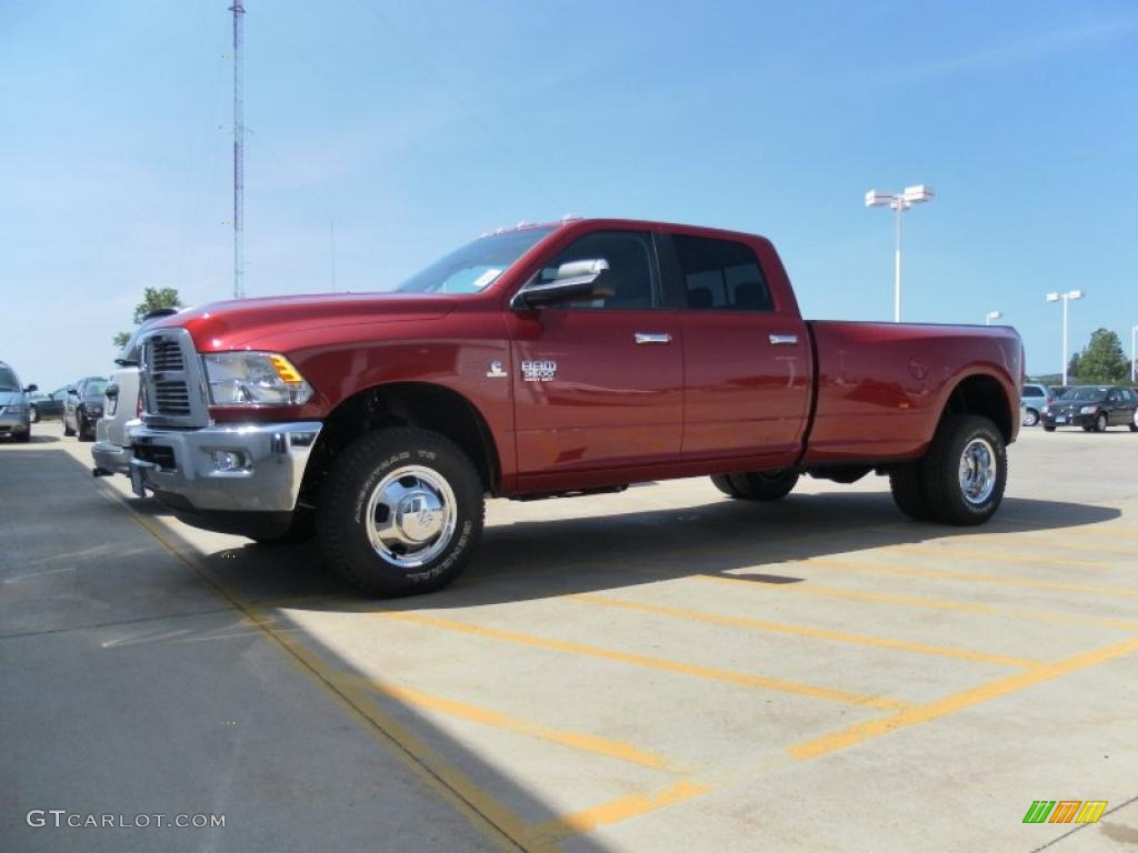2010 Ram 3500 Big Horn Edition Crew Cab 4x4 Dually - Inferno Red Crystal Pearl / Dark Slate/Medium Graystone photo #26