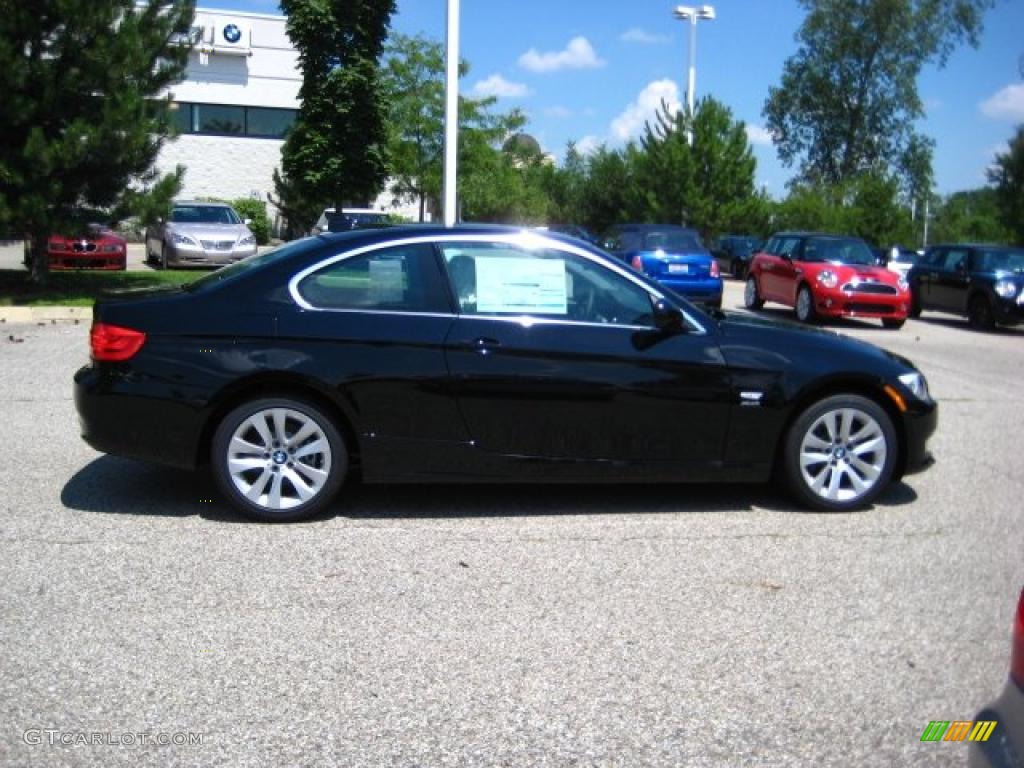 2011 3 Series 328i xDrive Coupe - Jet Black / Oyster/Black Dakota Leather photo #6