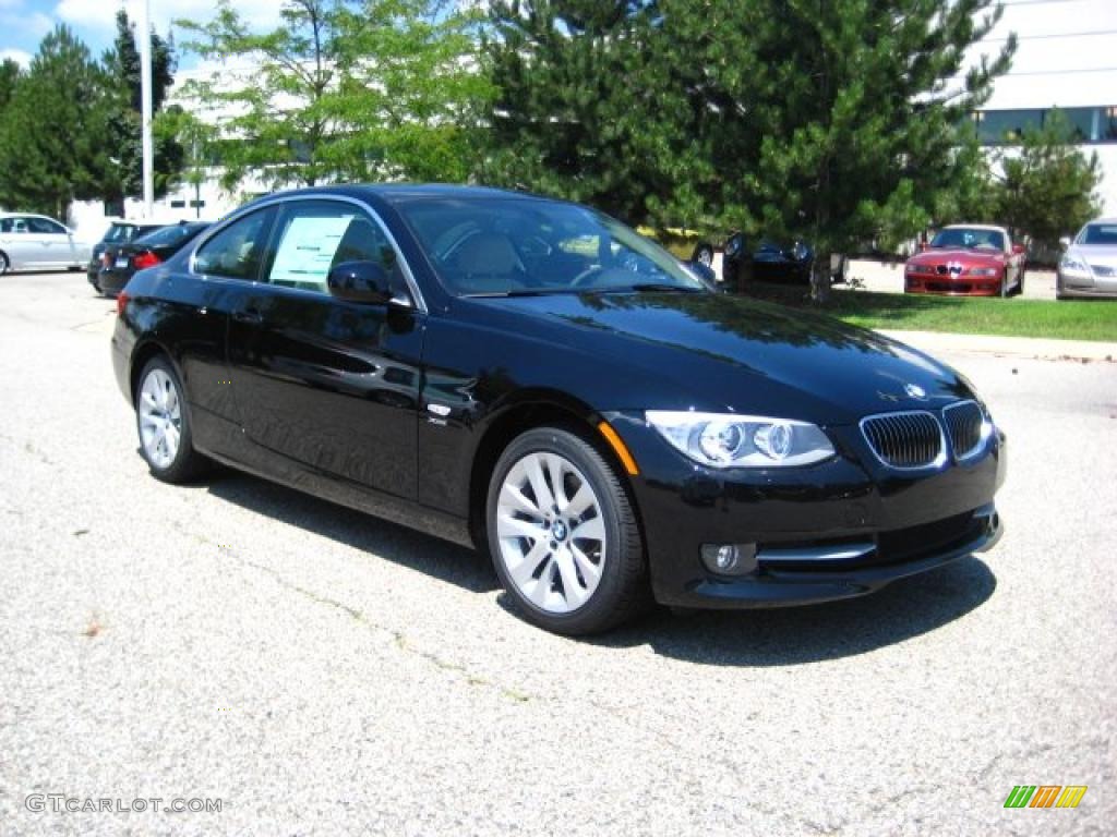 2011 3 Series 328i xDrive Coupe - Jet Black / Oyster/Black Dakota Leather photo #7