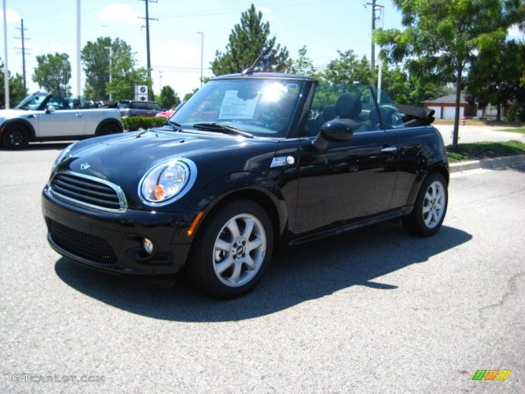 2010 Cooper Convertible - Midnight Black Metallic / Checkered Carbon Black/Black photo #1