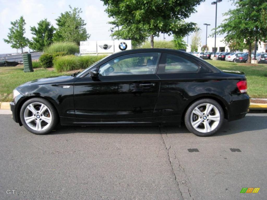 2008 1 Series 128i Coupe - Jet Black / Black photo #3