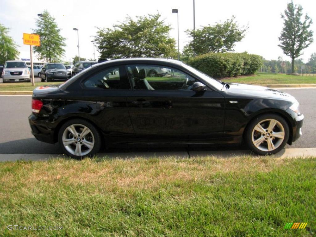 2008 1 Series 128i Coupe - Jet Black / Black photo #7