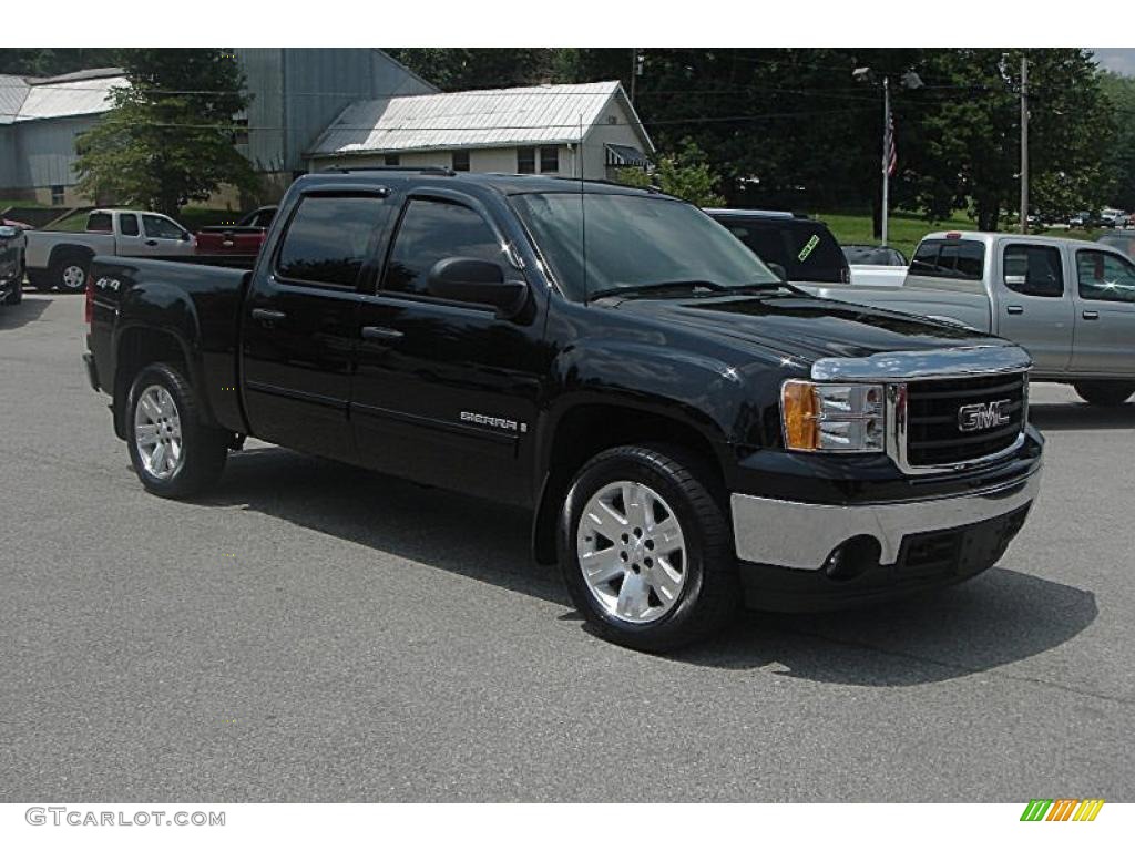 2008 Sierra 1500 SLE Crew Cab 4x4 - Onyx Black / Ebony photo #1