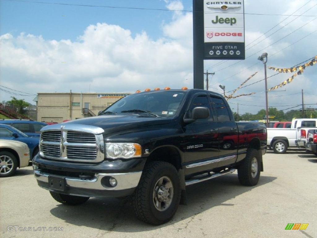 2004 Ram 2500 Laramie Quad Cab 4x4 - Black / Dark Slate Gray photo #1