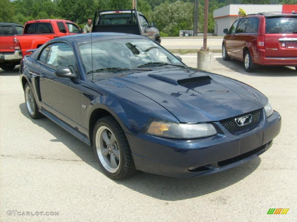2001 Mustang GT Coupe - True Blue Metallic / Medium Graphite photo #7