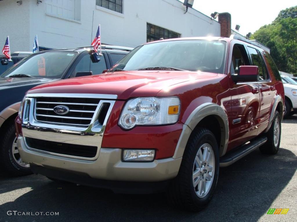 2008 Explorer Eddie Bauer 4x4 - Redfire Metallic / Camel photo #1
