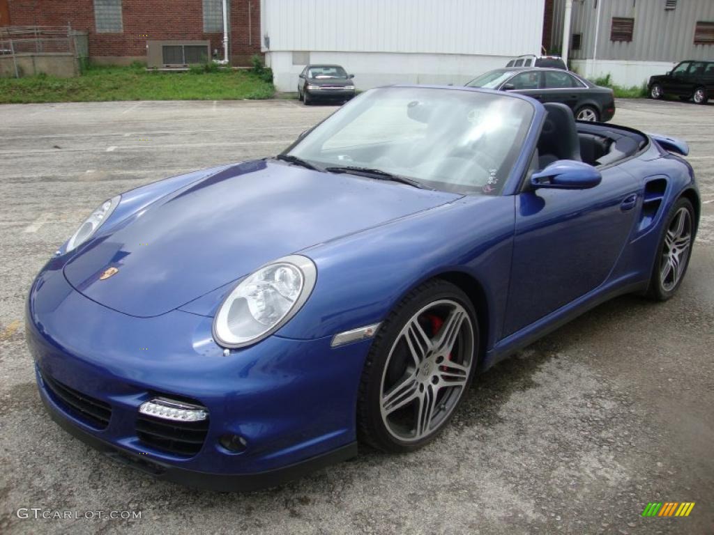 2008 911 Turbo Cabriolet - Cobalt Blue Metallic / Sea Blue photo #2