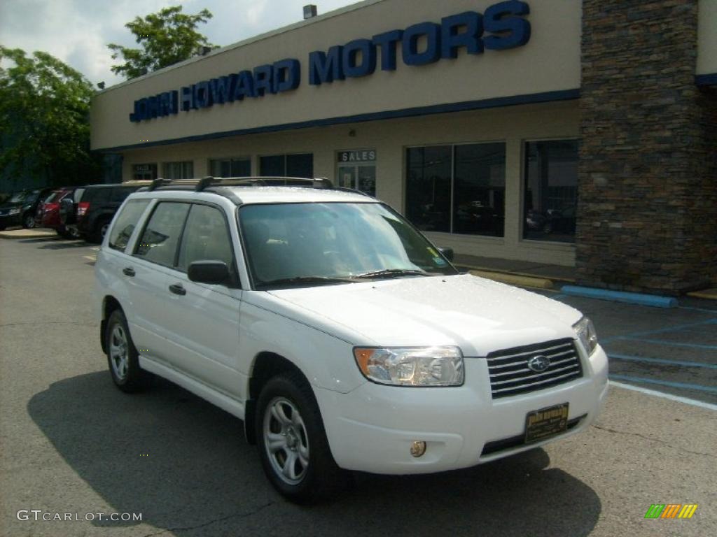 2007 Forester 2.5 X - Aspen White / Desert Beige photo #1