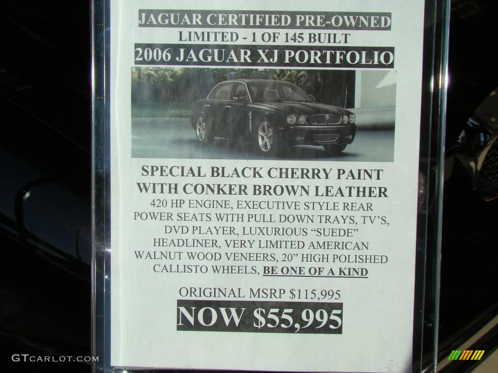 2006 XJ Super V8 Portfolio - Black Cherry / Conker Brown photo #36