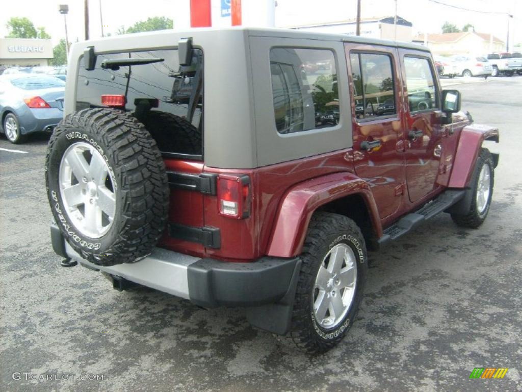 2009 Wrangler Unlimited Sahara 4x4 - Red Rock Crystal Pearl / Dark Khaki/Medium Khaki photo #5