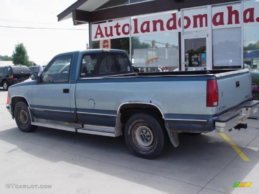 1992 Sierra 2500 SLX Regular Cab - Smoke Blue Metallic / Dark Blue photo #4