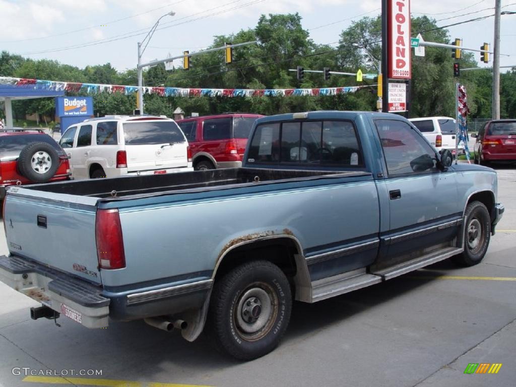 1992 Sierra 2500 SLX Regular Cab - Smoke Blue Metallic / Dark Blue photo #5