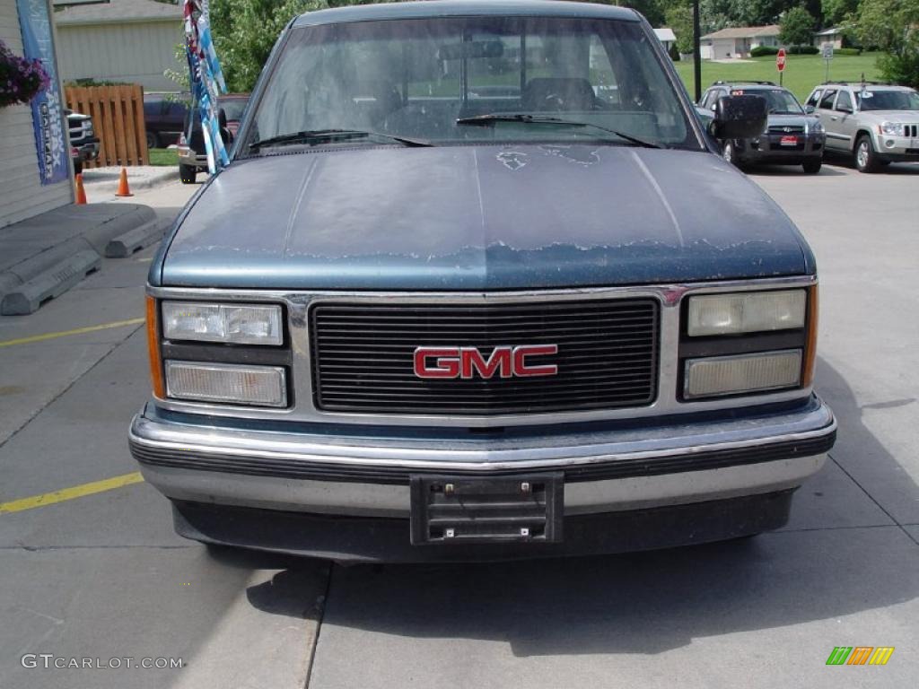 1992 Sierra 2500 SLX Regular Cab - Smoke Blue Metallic / Dark Blue photo #7