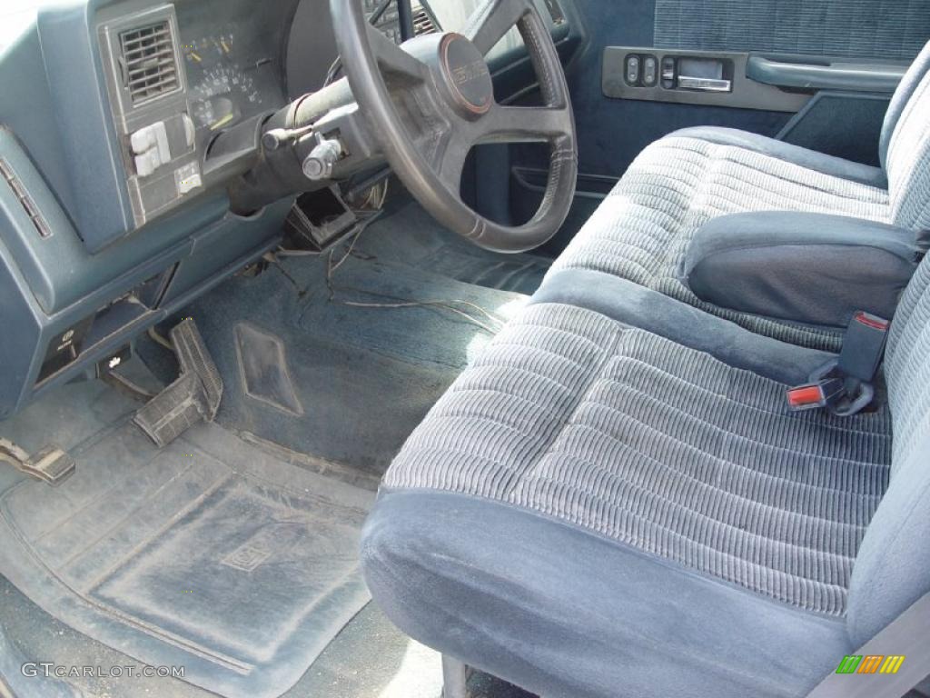 1992 Sierra 2500 SLX Regular Cab - Smoke Blue Metallic / Dark Blue photo #9