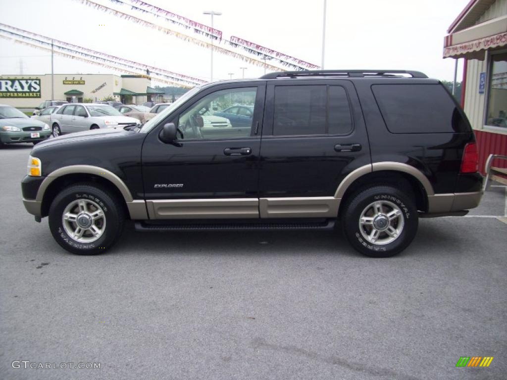 2002 Explorer Eddie Bauer 4x4 - Black Clearcoat / Medium Parchment photo #14