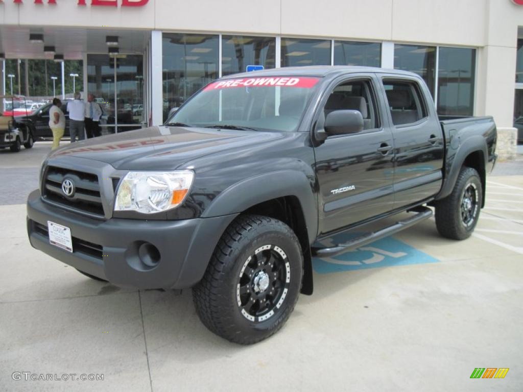 2008 Tacoma V6 PreRunner Double Cab - Black Sand Pearl / Graphite Gray photo #1