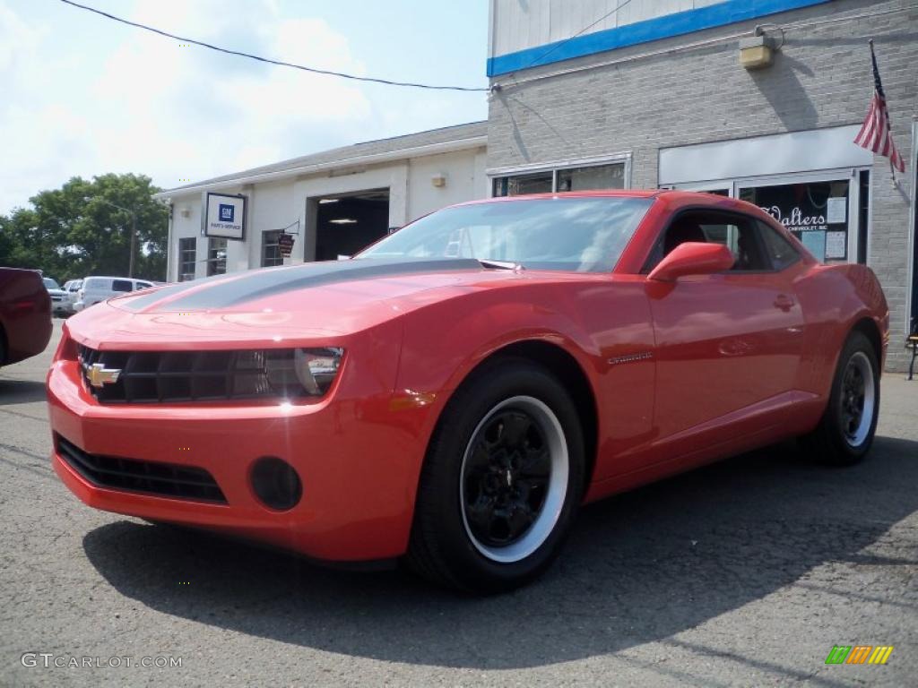 2011 Camaro LS Coupe - Inferno Orange Metallic / Black photo #1