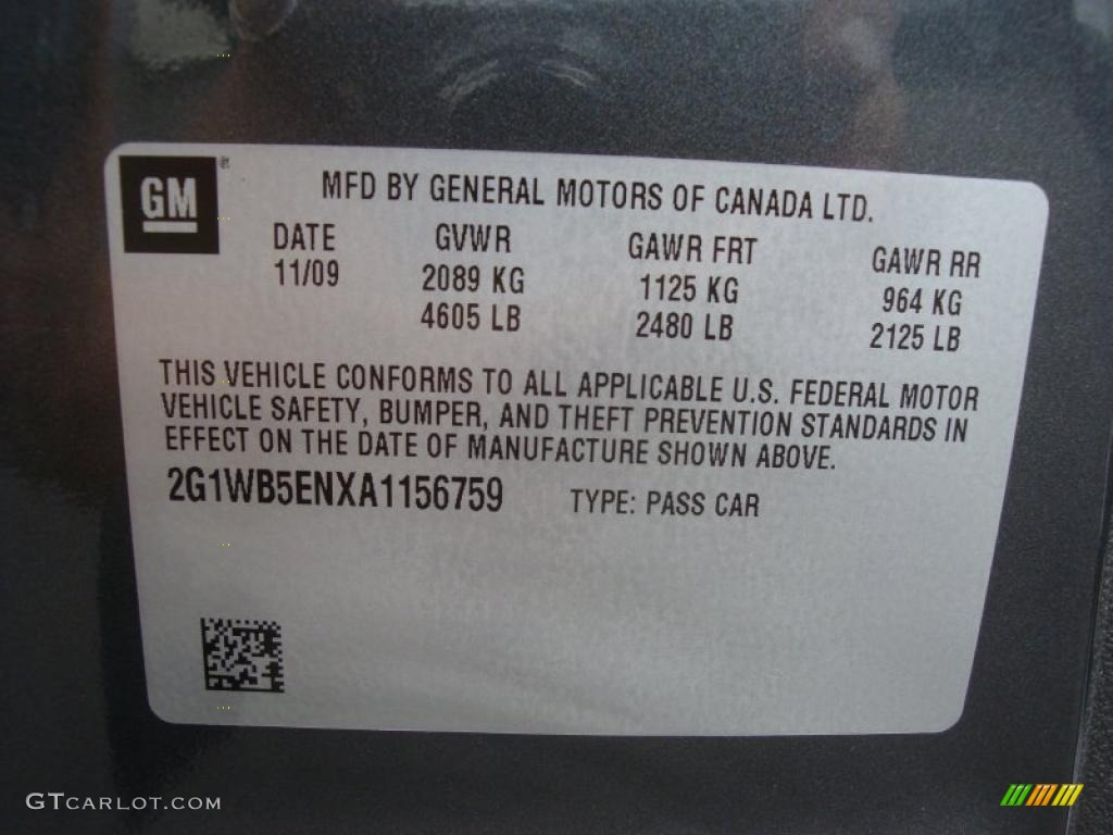 2010 Impala LT - Cyber Gray Metallic / Ebony photo #17