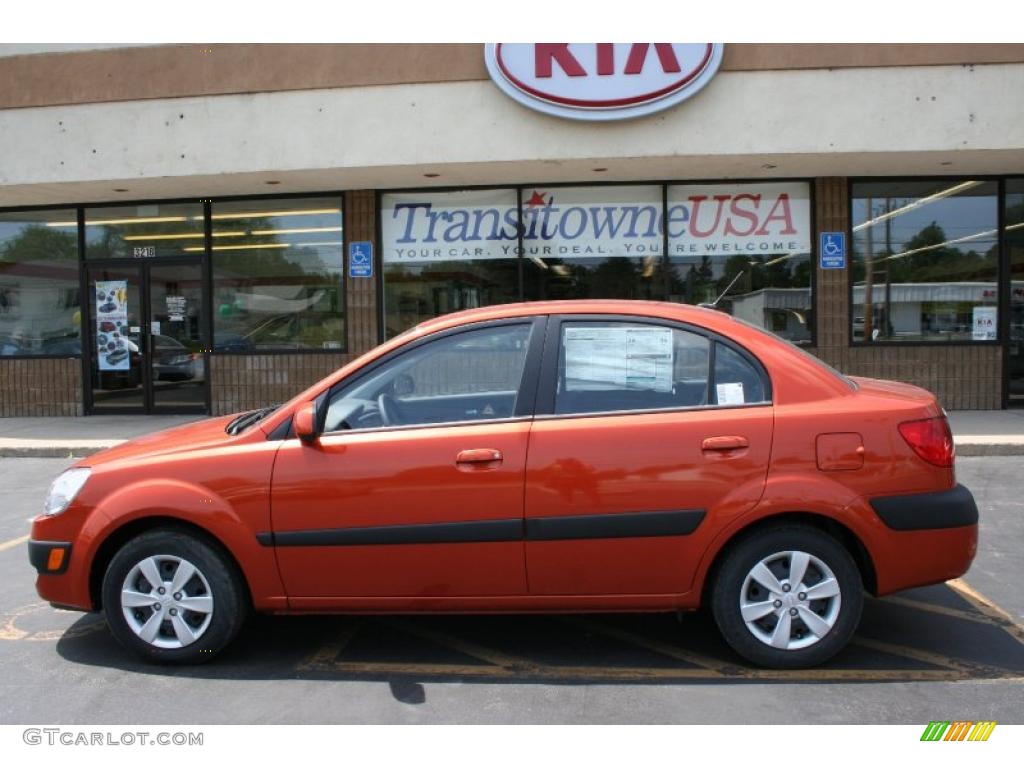 2009 Rio LX Sedan - Sunset Orange / Gray photo #15