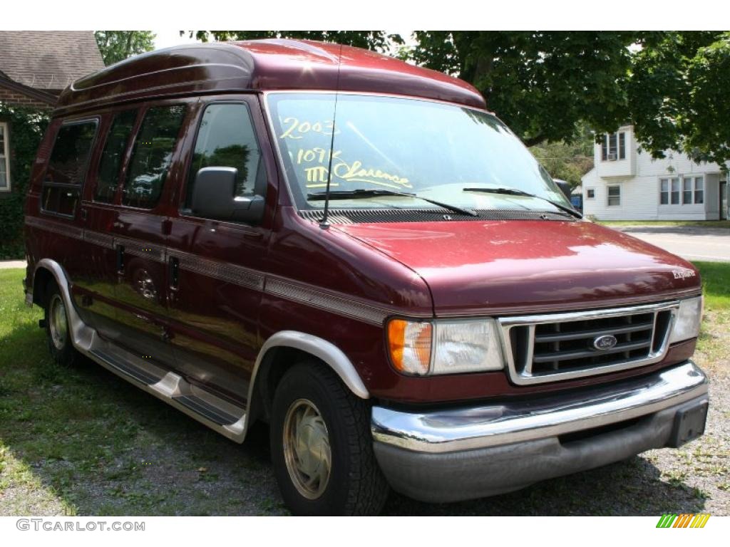 2003 E Series Van E150 Passenger Conversion - Burgundy Red Metallic / Medium Flint photo #1