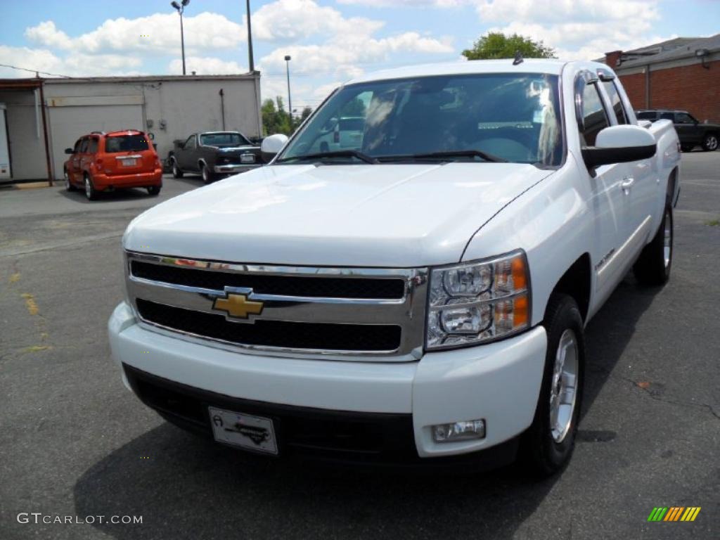 2008 Silverado 1500 LTZ Extended Cab 4x4 - Summit White / Ebony photo #7