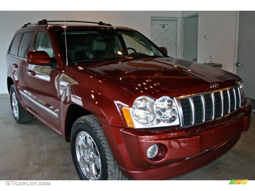 2007 Grand Cherokee Overland - Red Rock Crystal Pearl / Dark Khaki/Light Graystone photo #1