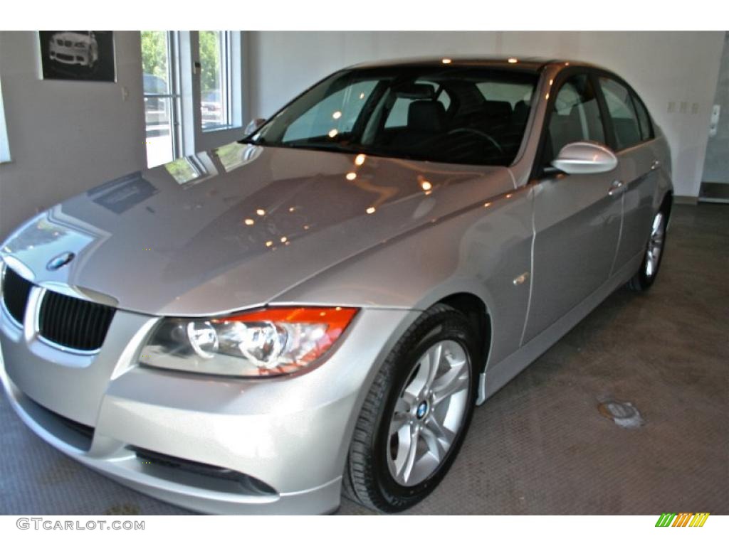2008 3 Series 328i Sedan - Arctic Metallic / Black photo #2