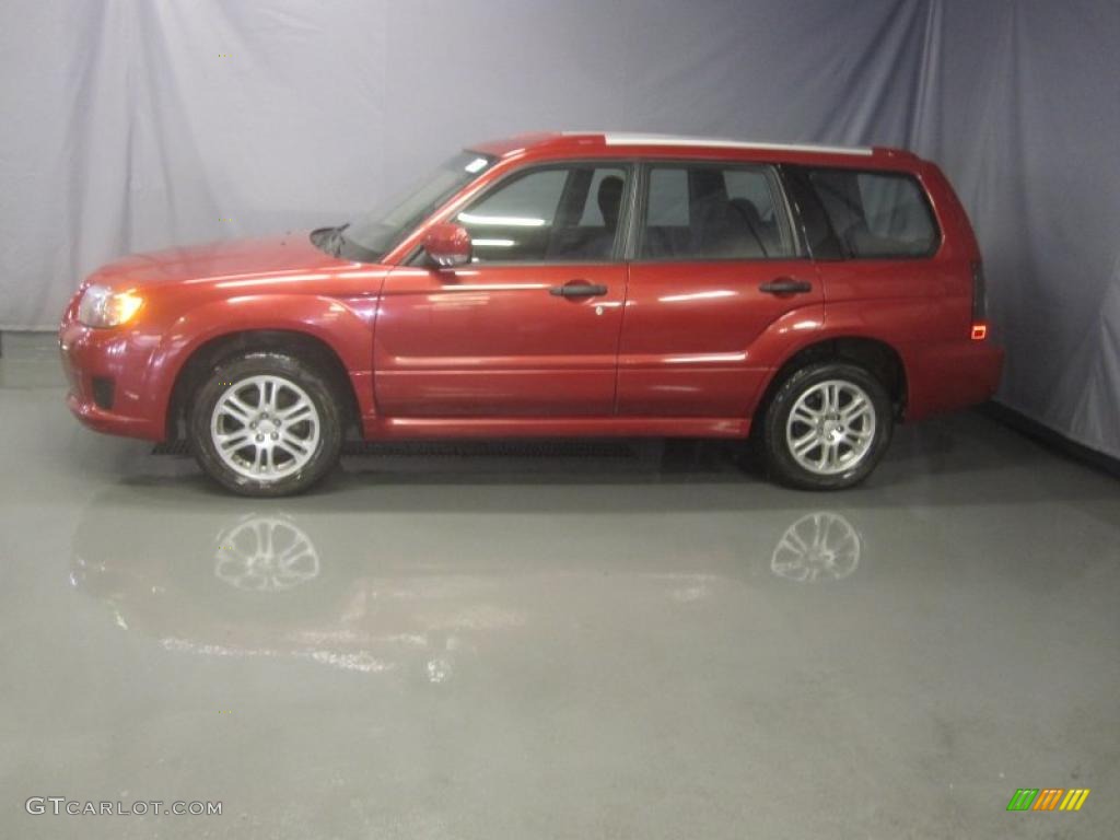 2008 Forester 2.5 X Sports - Garnet Red Pearl / Anthracite Black photo #2