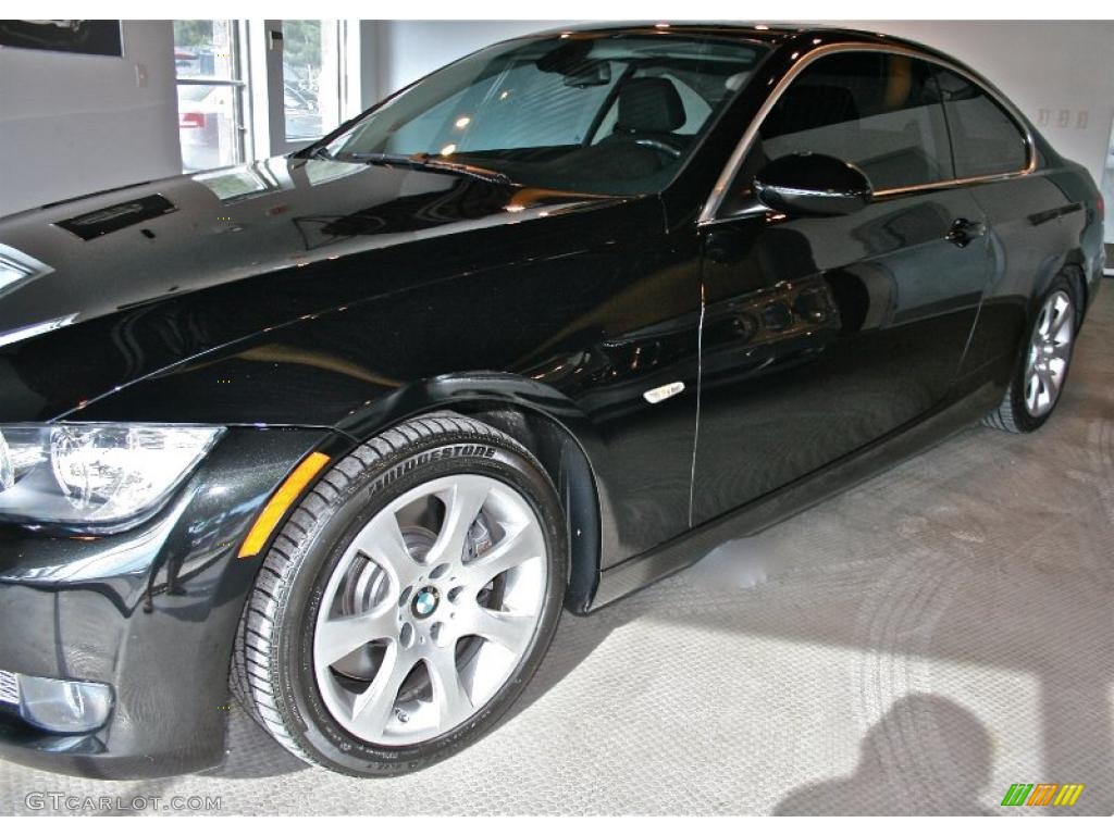 2007 3 Series 335i Coupe - Black Sapphire Metallic / Black photo #3