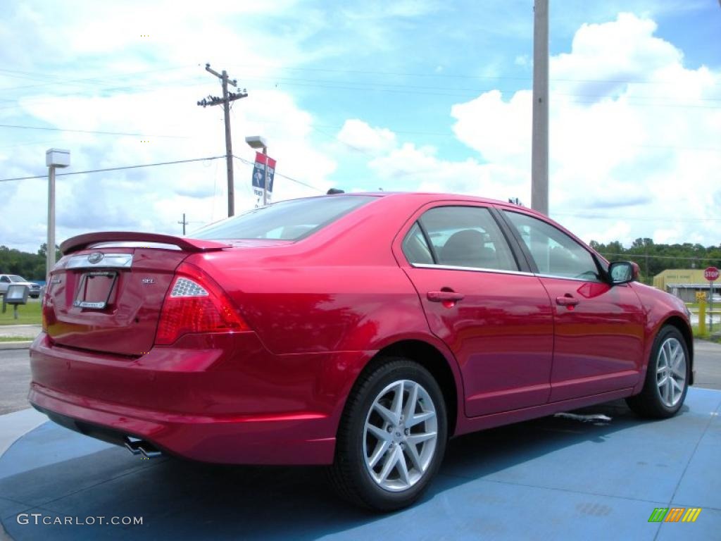 2010 Fusion SEL - Red Candy Metallic / Camel photo #3