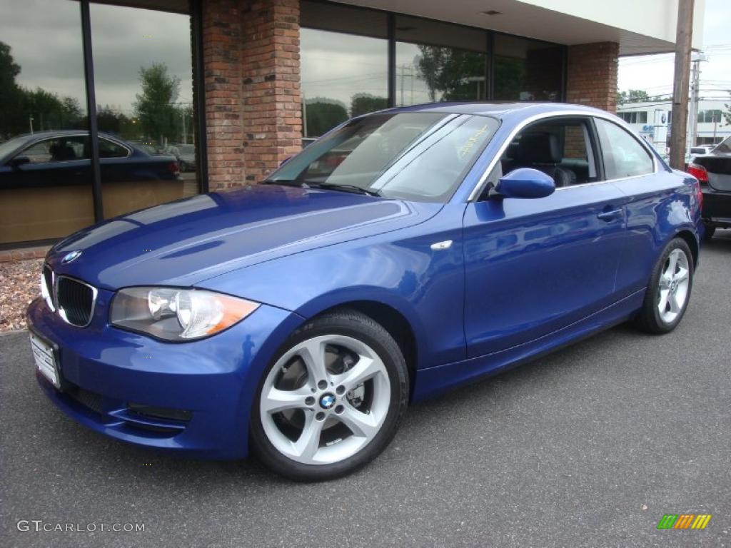 2008 1 Series 128i Coupe - Montego Blue Metallic / Black photo #1