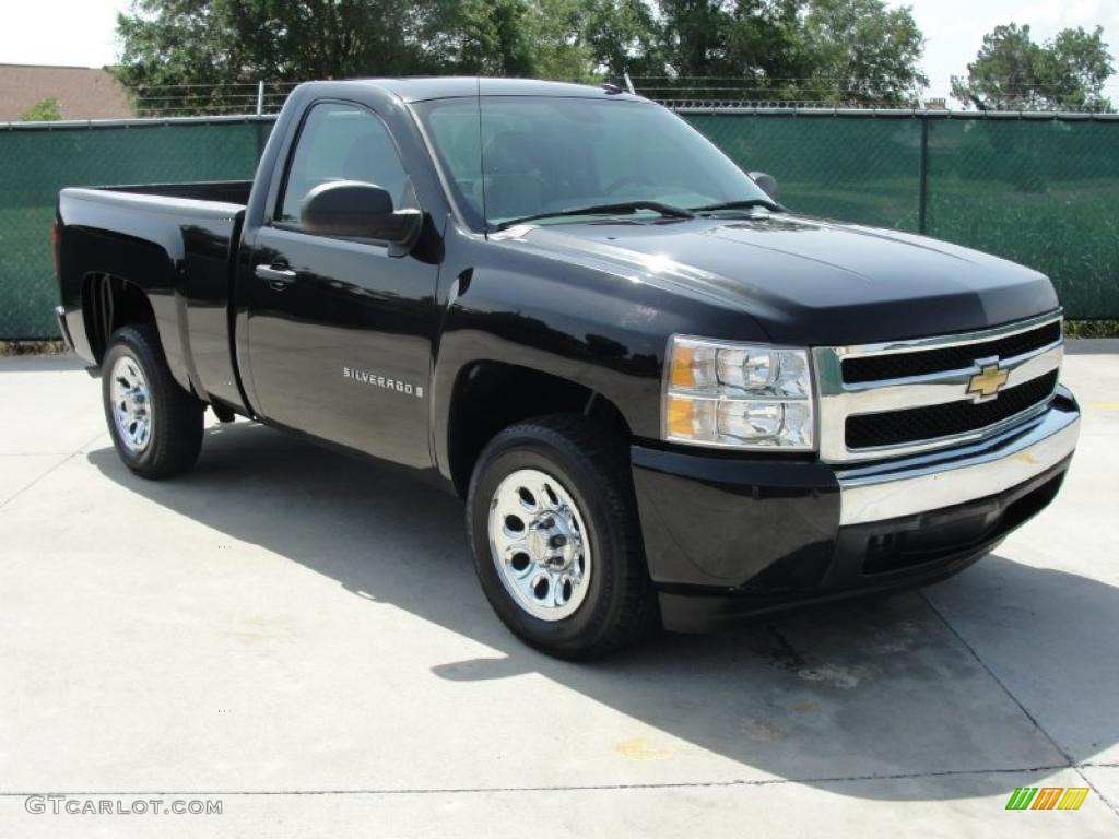 2008 Silverado 1500 Work Truck Regular Cab - Black / Dark Titanium photo #3