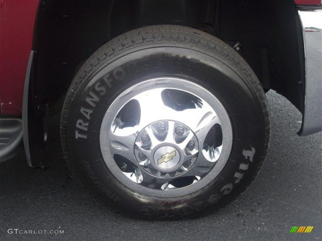 2008 Silverado 3500HD LT Crew Cab 4x4 Dually - Deep Ruby Red Metallic / Light Titanium/Dark Titanium photo #12