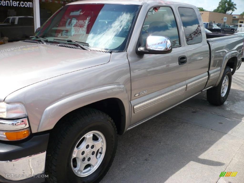 2000 Silverado 1500 LT Extended Cab 4x4 - Light Pewter Metallic / Medium Oak photo #7